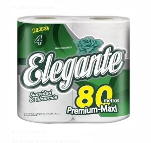 PAPEL HIGIENICO ELEGANTE X80 MTS