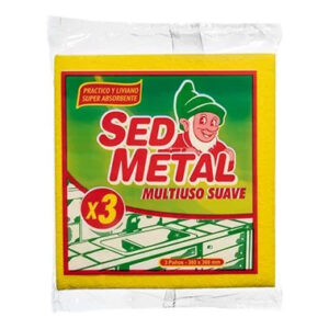 PAÑO SED METAL AMARILLO PACK X 3 COD 0545