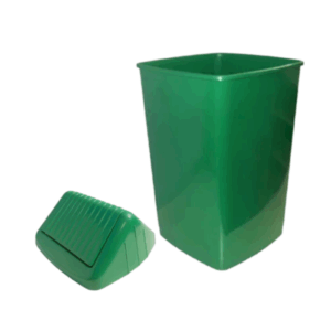 RECIPIENTE CUADRADO X 23 LTS TAPA VAIVEN VERDE COD 1753