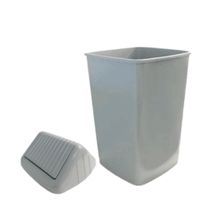 RECIPIENTE CUADRADO X 23 LTS TAPA VAIVEN GRIS COD 2449