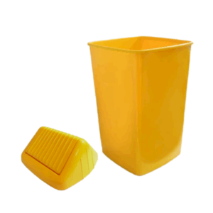 RECIPIENTE CUADRADO X 23 LTS TAPA VAIVEN AMARILLO 2936