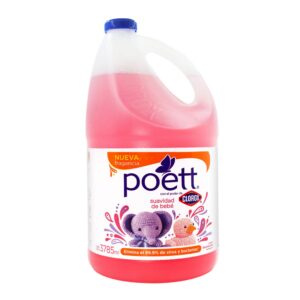 LIMPIADOR DESINFECTANTE POETT X 4 LTS FLOR DE PRIMAVERA 1227, LAVANDA 1228, SOLO PARA TI 1229, SUAVIDAD DE BEBE 1231.