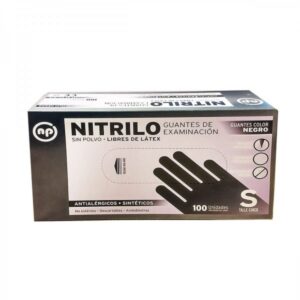 GUANTES NITRILO CHICOS NEGRO CJ X 100 UNIDADES COD 0727