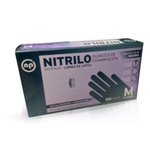 GUANTES NITRILO MEDIANO NEGRO CJ X 100 UNIDADES COD 0734