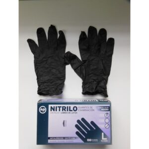 GUANTES NITRILO GRANDES NEGRO CJ X 100 UNIDADES COD 0735
