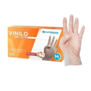 GUANTES VINILO MEDIANO CJ X 100 UNIDADES COD 0785