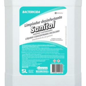 LIMPIADOR DESINFECTANTE SANITOL INCOLORO X 5 LTS COD 3407