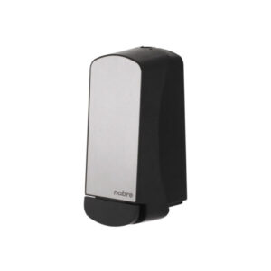 DISPENSER PARA JABÓN LÍQUIDO NEGRO CON TAPA DE ACERO INOX
